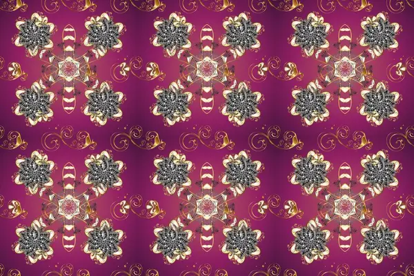 Renkli Raster altın deseni. Soyut duvar kâğıdı, ambalaj dekorasyonu. Altın kar taneleri basit, pürüzsüz desen. Kışın sembolü, Mutlu Noel tatili, Mutlu yıllar 2019.