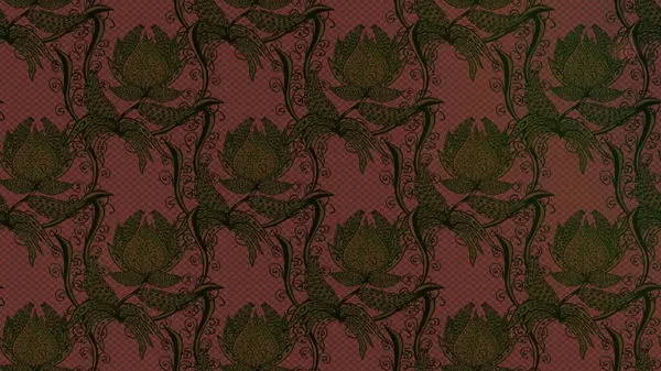 Raster illüstrasyonu. Kahverengi yapraklı yabani çiçekler. Suluboya, elle çizilmiş. Taslak arkaplan deseni.