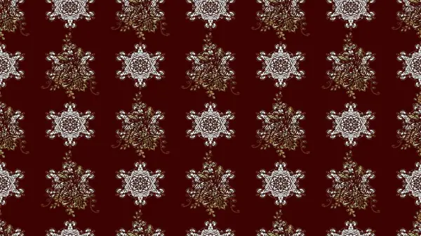 Raster illüstrasyonu. Kahverengi renkli çiçekler. Çizim çiçek deseni duvar kağıdı için kullanılabilir.