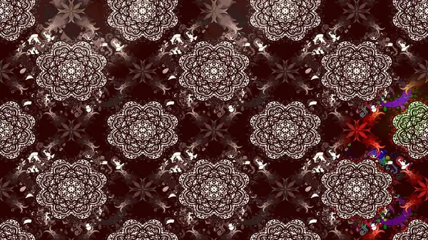 Çiçek desenli eskiz, darbeler, sıçramalar, yaz çiçekleri. Kahverengi renkli çiçekler. Raster illüstrasyonu.