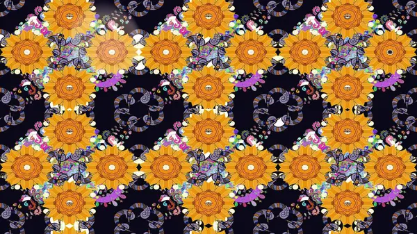 Paketleme, tekstil, duvar kâğıdı için çiçek eskizi. Yumuşak fayans. Yumuşak pamuk tasarımı. Klasik çiçek desenli. Raster taze dokusu.