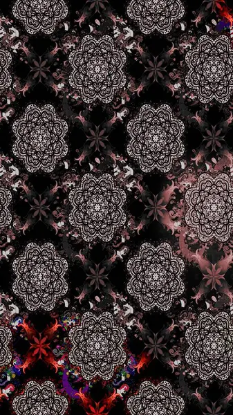 Raster - stok. Siyah çiçekli eskiz deseni, suluboya çiçek deseni, sevimli çiçek, duvar kağıdı, kart veya kumaş için fayanslı.