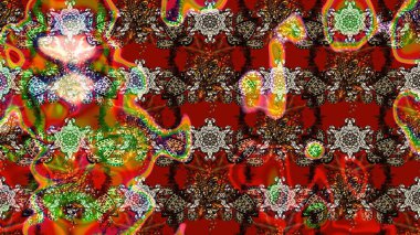 Renkli Yaz Temalı eskiz kalıbı. Sevimli çiçek raster deseni. Düz Çiçek Elementleri Tasarımı. Kırmızı, kahverengi ve nötr renkte çiçekler.