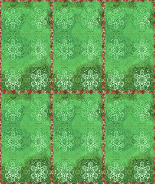 Yeşil ve nötr renklerde çiçekler. Sevimli çiçek raster deseni. Kusursuz Renksiz Bahar Temalı Kusursuz Arkaplan. Düz Çiçek Elementleri Tasarımı.