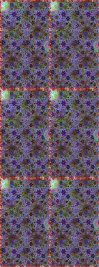 Raster illüstrasyonu. Kusursuz. Şirin çiçek elementleri. Mor ve kahverengi renkte çiçekler.