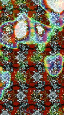 Çiçek tasarımı için inanılmaz bir kolaj cenneti tarzı. Parlak çiçekli kolaj çiçekleri kahverengi. Çiçekli zambaklar eskiz arka planı.