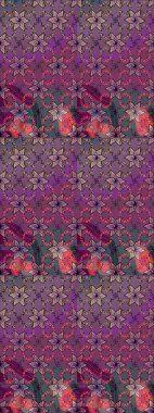 Raster illüstrasyonu. Klasik çiçek tasarımı elementleri. Mor ve gri kıvırcık çiçekler mor ve gri renkte şekillenir..