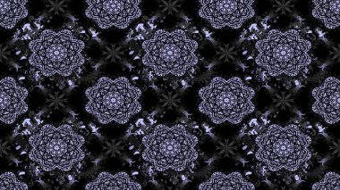 Raster illüstrasyonu. Siyah renklere karalamalı çiçek deseni çiz.