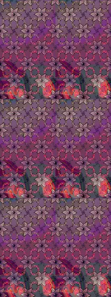 Raster illüstrasyonu. Klasik çiçek tasarımı elementleri. Mor ve gri kıvırcık çiçekler mor ve gri renkte şekillenir..