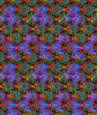 Raster deseni. Organik elementler. Suluboya etkisi. Botanik çizim deseni.