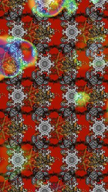 Üst manzara, yumuşak stil. Çiçek kompozisyonu, el boyası, hassas şablon. Gri, kırmızı ve kahverengi renkte manzaralı çiçek deseni. Sevgililer günü ve tebrik kartı konsepti için şık bir davet.