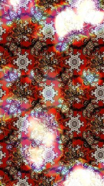 Çiçekli karalama şeklinde Raster çiçek deseni. Kahverengi, nötr ve kırmızı renklerde bahar çiçekleri. Raster illüstrasyonu.