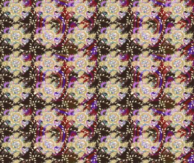 Raster illüstrasyonu. Küçük çiçekli basit bir çiçek çizimi. Moda baskısı, albüm, ambalaj kağıdı ve duvar kağıdı için zarif dekoratif süslemeler. Bej renkli şirin çiçekler..