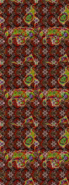 Modern çiçek arkaplanı. Halk tarzı. Moda baskıları için zarif bir şablon. Parlak renkli çiçekleri ve kahverengi, kırmızı ve nötr renklerde yaprakları olan inanılmaz bir çiçek deseni..