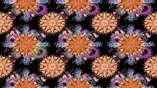 Raster deseni. Bahar çiçekleri dallı desen, siyah renkler çiçekli siluet..