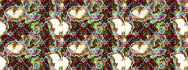 Tarafsız, gri ve kahverengi renkte etnik çiçeklerle süslenmiş zarif bir eskiz şekli. Asya Tekstil 'inde Raster Çiçek İllüstrasyonu.