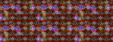 Çiçekler kahverengi, kırmızı ve gri renklerde. Tropik çiçek desenleri. Raster illüstrasyonu.