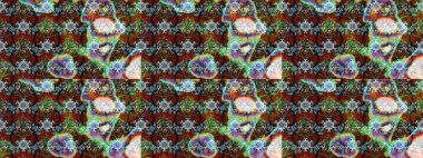 Güzel karalamalı çiçek desenli çizim. Raster illüstrasyonu. Güzel kumaş deseni. Küçük çiçekte sevimli çiçek deseni var..