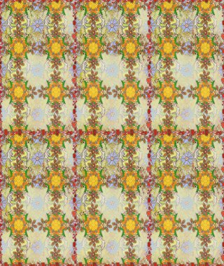 Tarafsız ve bej renklerde Asya tekstili. Kusursuz çiçek deseni. Raster illüstrasyonu.