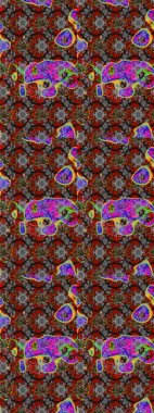 Çiçek izi. Çiçekler suluboya stilinde gri, kahverengi ve kırmızı renktedir. Suluboya çizim deseni.