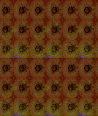 Kahverengi renklere karalama yapan çiçek desenli çizim. Raster illüstrasyonu.