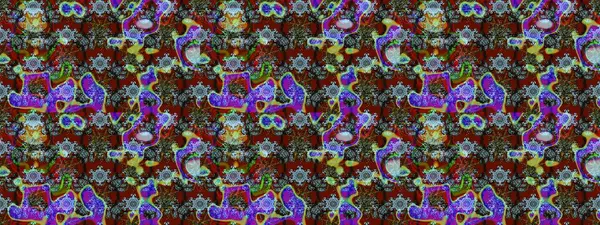 Raster illüstrasyonundaki çiçek desenli çizim. Suluboya tarzında kırmızı, kahverengi ve mavi renkte çiçekler.