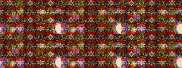 Eskiz geçmişi. Renkli desenli eskiz deseni, kahverengi, kırmızı ve bej çiçekler ve dekoratif elementler. Kumaş, tekstil, duvar kağıdı baskısı için. Raster illüstrasyonu. Antika retro tarzı.