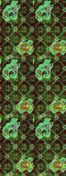 Yeşil, kahverengi ve siyah renkli çiçekler. El çizimi çiçekli soyut çizim kalıbı. Raster illüstrasyonu.