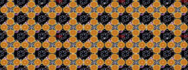 Düz Çiçek Elementleri Tasarımı. Sevimli çiçek raster deseni. Sketch Colour Spring Theme eskiz kalıbı. Siyah renkte çiçekler.