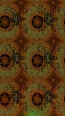 Raster illüstrasyonu. Şirin çiçekli eskiz deseni ve kahverengi renkli yapraklar, suluboya çiçek deseni, duvar kağıdı, kart veya kumaş için fayanslı.