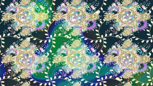 Moda baskıları için zarif bir şablon. Motley illüstrasyonu. Küçük renkli çiçekler. Küçük çiçekte güzel bir desen. Robot resim. Çiçekli bahar çiçekleri.