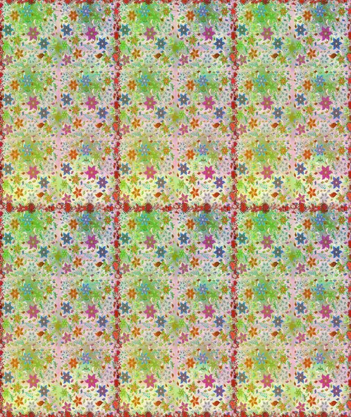 Motley illüstrasyonu. Çiçekli bahar çiçekleri. Moda baskıları için zarif bir şablon. Küçük çiçekte güzel bir desen. Küçük renkli çiçekler..