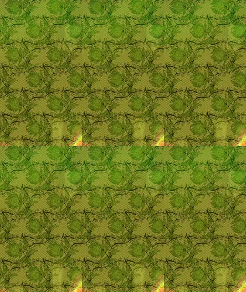 Düz Çiçek Elementleri Tasarımı. Yeşil renkli çiçekler. Renkli Bahar Teması eskiz kalıbı. Raster illüstrasyonunda çiçek deseni çizimi.