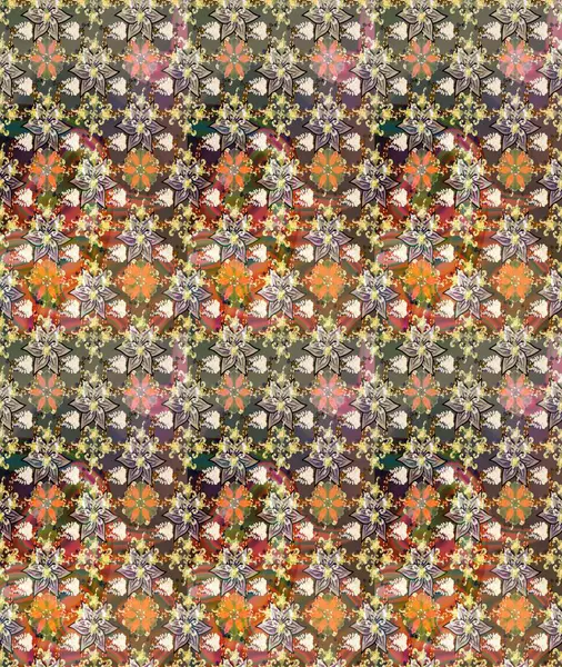 Raster illüstrasyonu. Çiçek çelengi. Kıvırcık, parlak örgü. Desen, çizim, çiçek sınırı. Güzel, parlak, pürüzsüz kumaş, tuval. Klasik eski arkaplan.