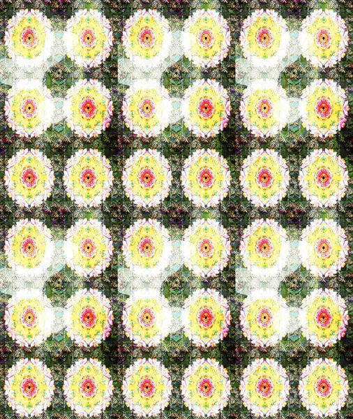 Raster illüstrasyonundaki çiçek desenli çizim. Tarafsız renklerde çiçekler.