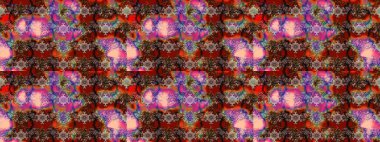 Küçük kahverengi, kırmızı ve pembe çiçeklerle oldukça eski bir besin torbası deseni. Tekstil, kumaş, kapaklar, duvar kağıtları, baskı, paket, koleksiyon defteri, örgü, dekupaj için çiçek arkaplanı..