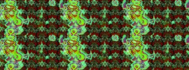 Şatafatlı bahar bahçesi dokusu. Çiçek deseni. Yeşil, kahverengi ve kırmızı renkte çiçek çizimi. Raster illüstrasyonu. Yeşil, kahverengi ve kırmızı renkte çiçekler.