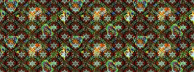 Anti-stres için soyut örnek sayfası. Raster illüstrasyonu. Yeşil, kahverengi ve gri renklerde.