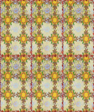 Tarafsız ve bej renklerde Asya tekstili. Kusursuz çiçek deseni. Raster illüstrasyonu.