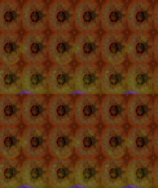 Kahverengi renklere karalama yapan çiçek desenli çizim. Raster illüstrasyonu.