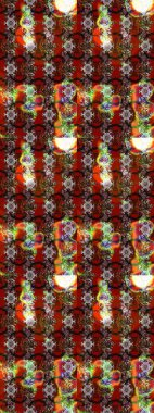 Zarif, parlak ve eskiz kahverengi, kırmızı ve siyah çiçek desenli tasarım. Raster. Sabıka baskıları, bebek kıyafetleri, duvar kâğıtları, paket kutuları vb..