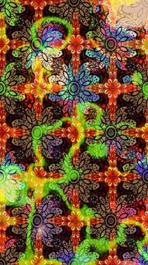 Çiçekleri, deniz kabukları, mandalaları ve suluboya efektleriyle donanma geçmişi. Yatak çarşafları, ceket, paket tasarımı, kumaş ve moda kavramları için tekstil baskısı. Çizim kalıbı etnik tasarım.