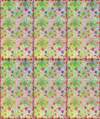 Motley illüstrasyonu. Çiçekli bahar çiçekleri. Moda baskıları için zarif bir şablon. Küçük çiçekte güzel bir desen. Küçük renkli çiçekler..