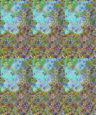 Raster düz çiçekleri pürüzsüz desen. Mavi ve yeşil renkli çiçekler. Tasarım hediye paketi, tebrik kartları, posterler ve afiş tasarımı.