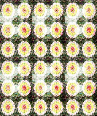 Raster illüstrasyonundaki çiçek desenli çizim. Tarafsız renklerde çiçekler.