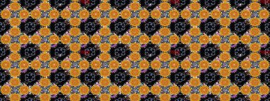 Düz Çiçek Elementleri Tasarımı. Sevimli çiçek raster deseni. Sketch Colour Spring Theme eskiz kalıbı. Siyah renkte çiçekler.