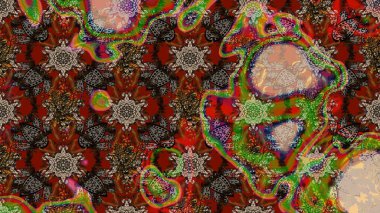 Kahverengi, kırmızı ve bej renkli güzel çiçekli eskiz deseni, suluboya çiçek deseni, duvar kağıdı, kart veya kumaş için fayanslı. Raster..