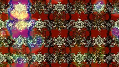 Çizim çiçek deseni duvar kâğıdı olarak kullanılabilir. Çiçekler kahverengi, kırmızı ve gri renklerde. Raster illüstrasyonu.