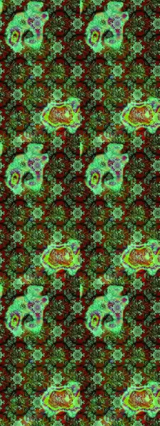 Yeşil, kahverengi ve siyah renkli çiçekler. El çizimi çiçekli soyut çizim kalıbı. Raster illüstrasyonu.