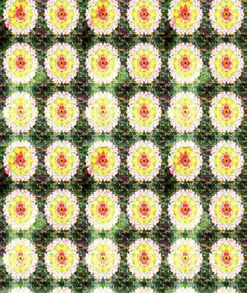 Elle boyanmış suluboya resim çizimleri, çiçekler ve bitkiler. Yeşil renkte çiçekler.